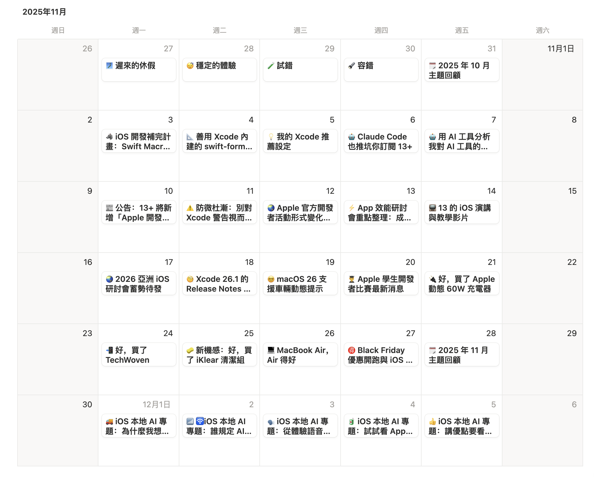 2025 年 11 月的文章